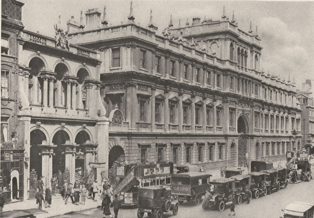 LONDON. Burlington Arcade entrance & Royal Academy in Piccadilly 1926 print